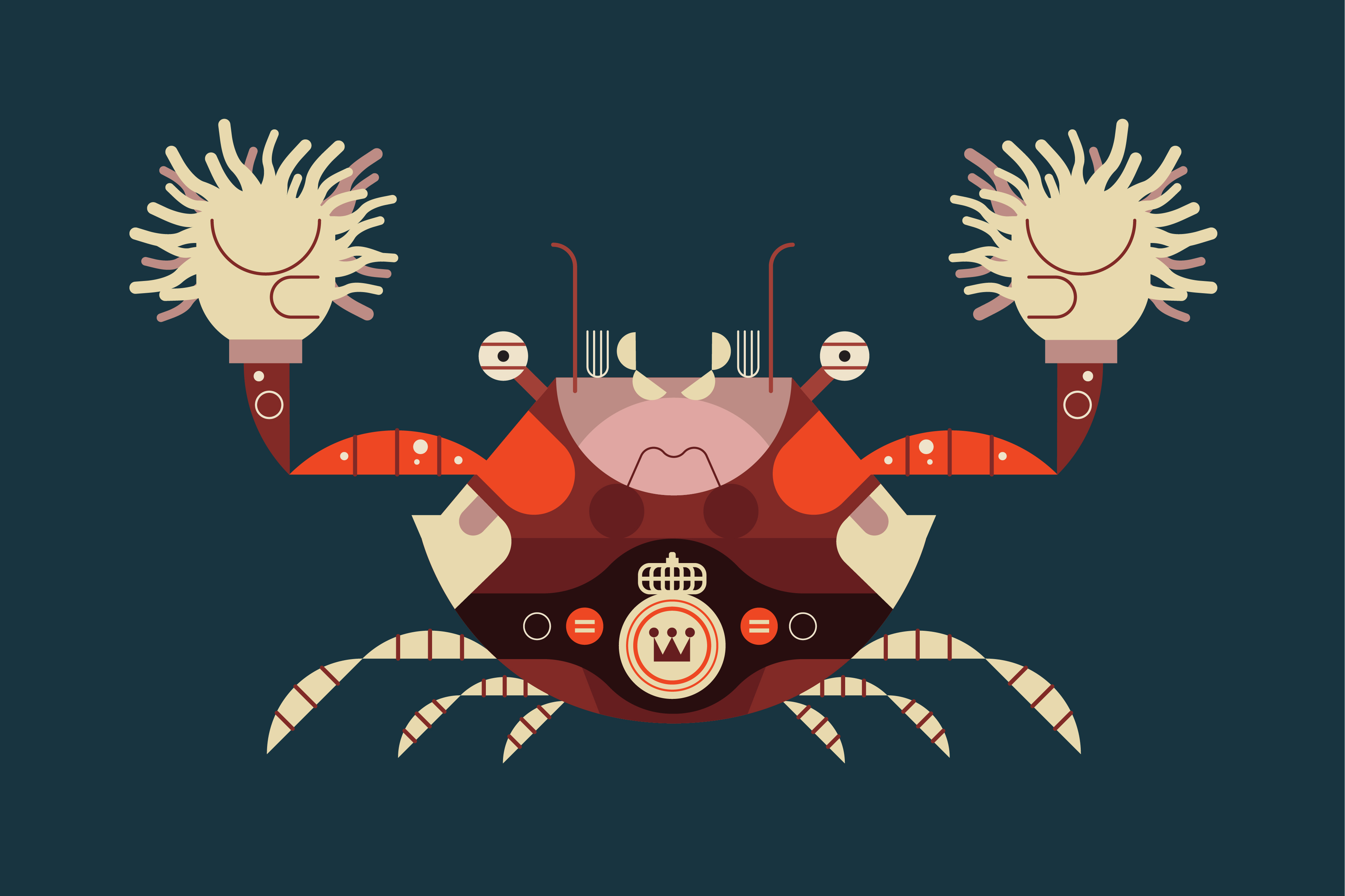 Boxer crab illustration