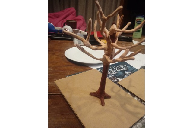 Clay model of tree base