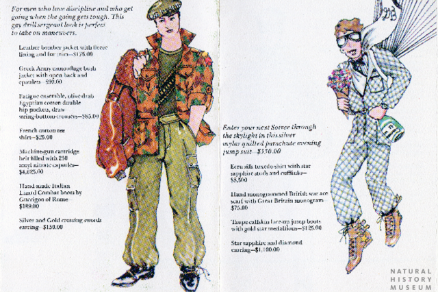 &quot;Gay drill sergeant&quot;, and &quot;parachute evening jumpsuit&quot; outfit. 