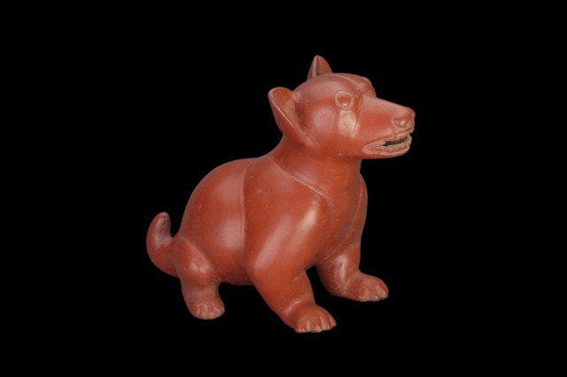 Small ceramic dog effigy
