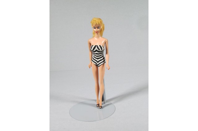 Barbie doll with chevron swimsuit