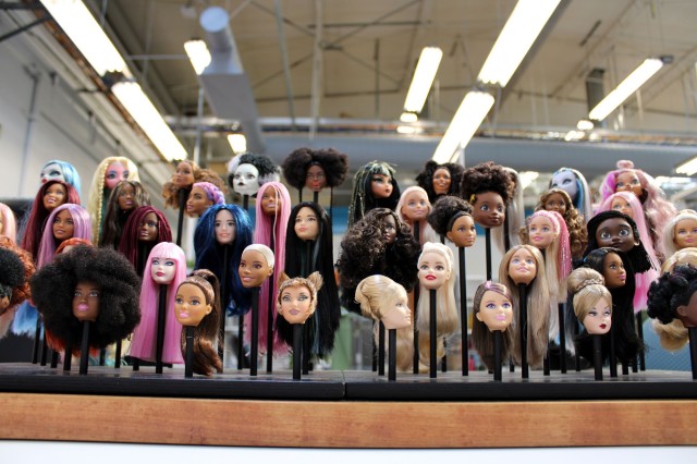 Barbie heads with hair designs 