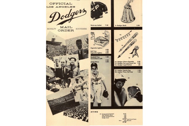 photoscan of early Dodgers mail order catalog 