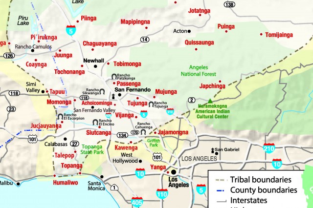 Tataviam Tribal Territory Map Southern CA