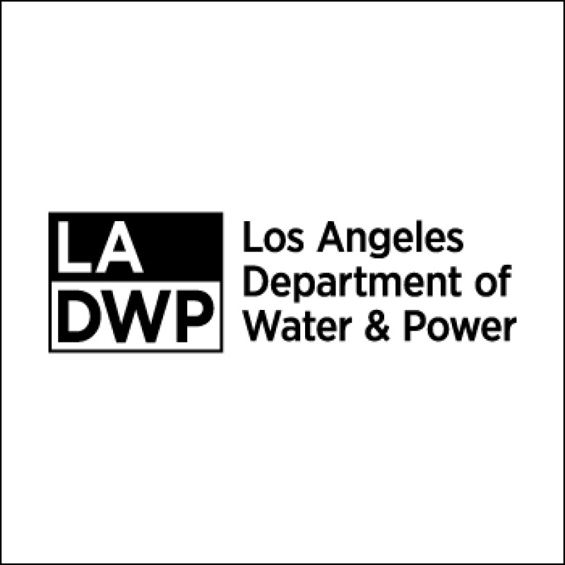 LADWP logo in black and white with LADWP on the left and Los Angeles Department of Water & Power on the right